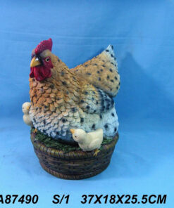 Κότα με Καλάθι Διακοσμητική Πολυεστερική