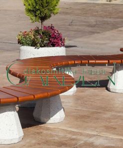 Τσιμεντένιο "πολυτμηματικό" παγκάκι 40cm x 3m