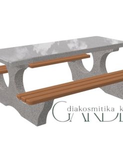Τσιμεντένιο Τραπέζι Picnic με Παγκάκια 74cm x 1.90m x 1.48m
